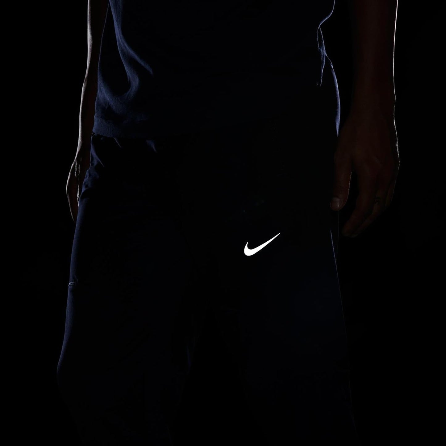 NIKE Pantalon De Running Dri-Fit fast - Noir / Bleu Marine
